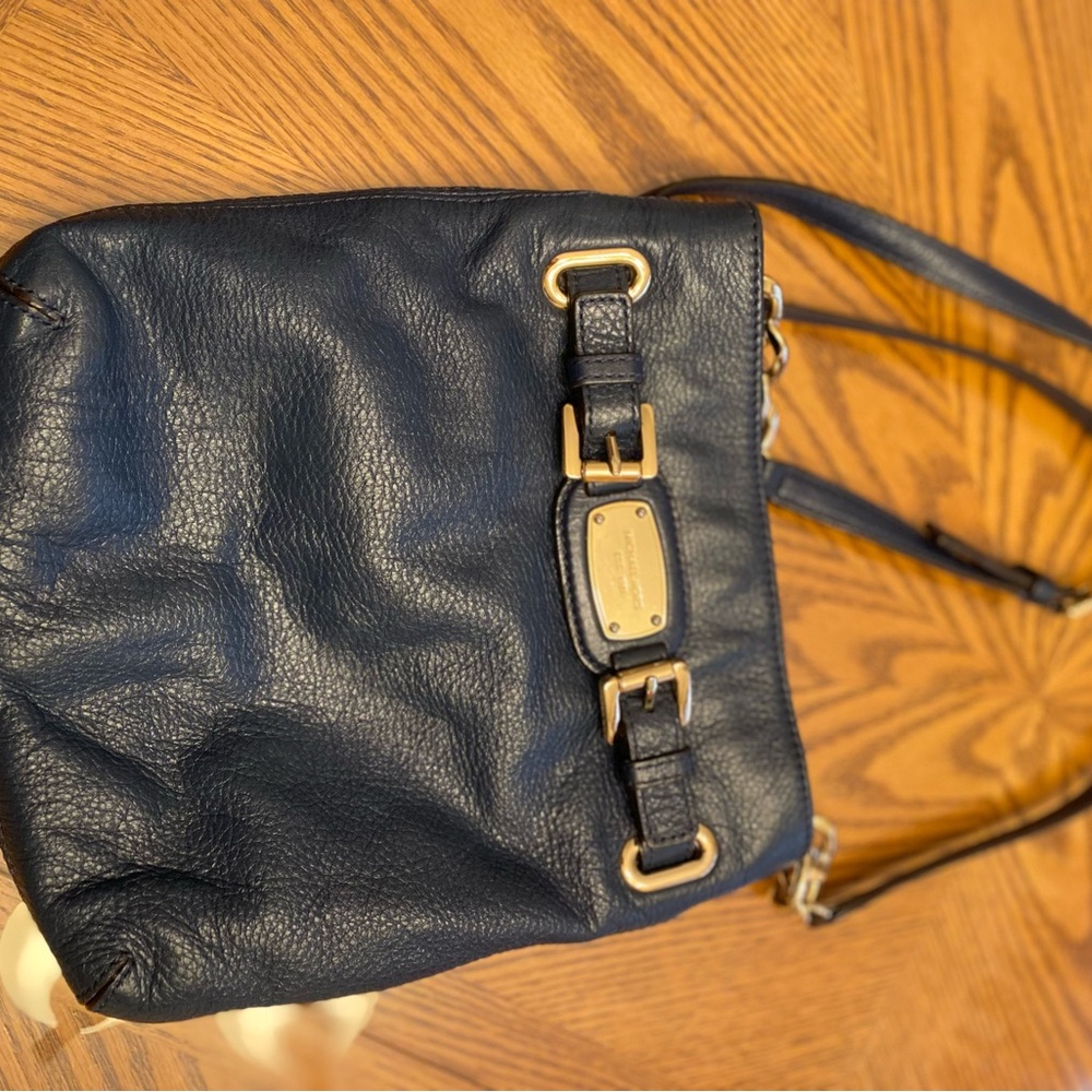 Michael Kors Navy Crossbody Bag with Gold Hardware